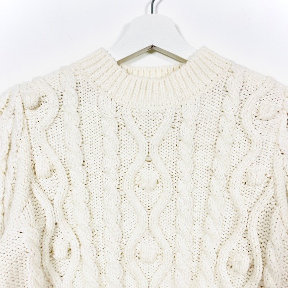 H&M White Chunky Knit Crewneck Sweater - Picture 3 of 4